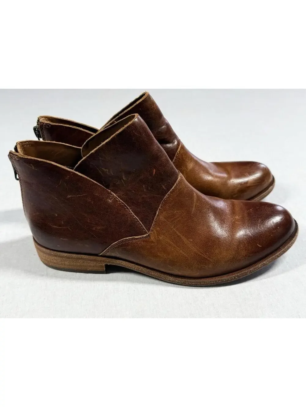 Kork-Ease ‘Ryder’ Leather Ankle Boots Women‎ Sz 8.5 Brown Rum Boho Booties